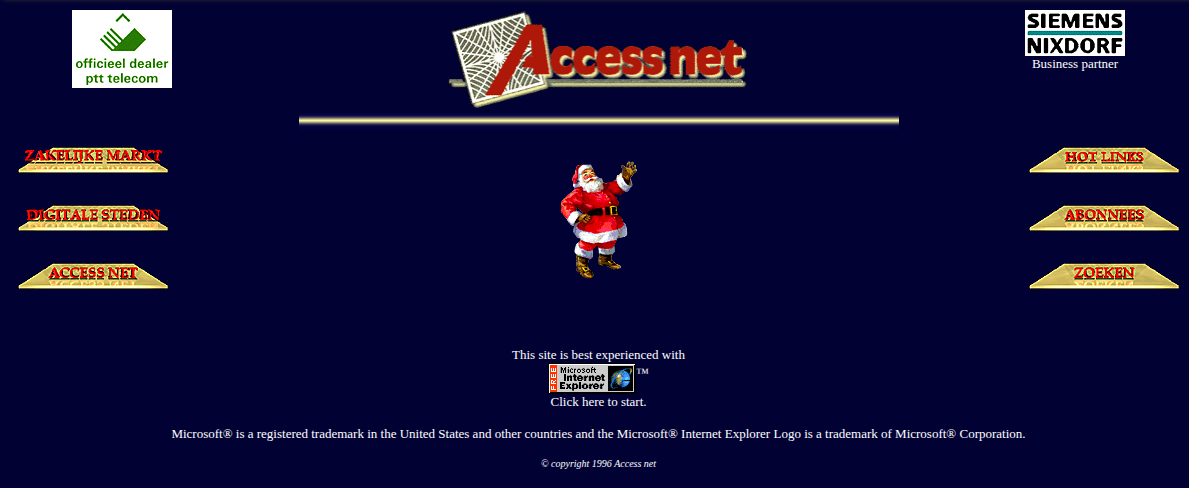 Homepage AccessNet 1996